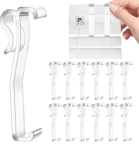 Ymapinc 12Pcs Valance Clips for Blinds Clear 2.5 Inch Plastic Hidden Blind Valance Replacement Clips for Window Cover Horizontal