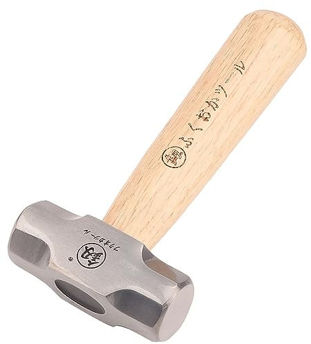 Marteau octogonal à manche court en bois massif poli et texture unique, tête en acier à haute teneur en carbone, taille 0,5 kg