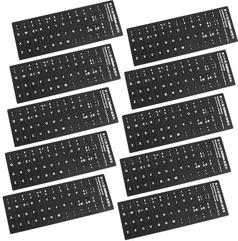 SWOOMEY 10pezzi Adesivi Per Tastiera Italiana Con Sfondo Nero E Lettere Bianche Stickers Per Tastiera Pratici E Convenienti Per Computer E Laptop