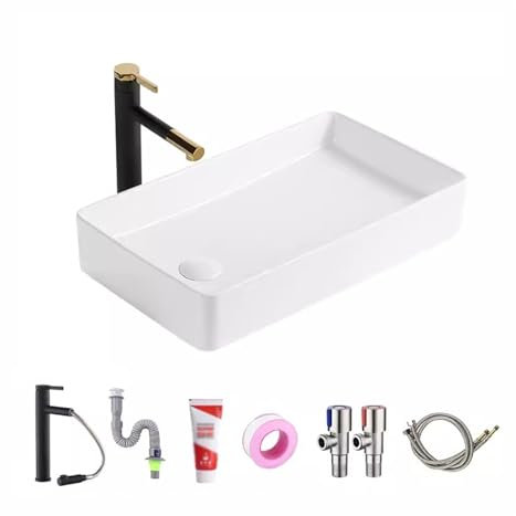 asdchZen Lavabo De Encimera De Tocador, Lavabo Pequeño, Lavabo sobre Encimera, Lavabo Lateral, Lavabo sobre Encimera, Lavabo Individual, Lavabo De Cerámica para El Hogar, Lavabo De Encimera para Baño