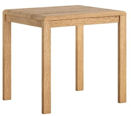 Home Furniture Group Ltd Oakmoor Solid Oak Bistro Dining Table – Compact 80cm Square Kitchen Table – Natural Oak Finish – Seats 2–4 – Assembly Required – 80W x 77H x 70D cm