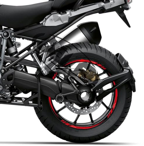 WENINETIES 16 Pezzi Adesivi Cerchi Moto per Honda CBF 600 2005-2012, Strisce Cerchioni Catarifrangenti Impermeabile Adesivi Ruote Moto Decorazione Pneumatici Set,Red