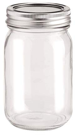 GLOREX Glas mit 2-Tlg Deckel, Transparent, 6.5 x 6.5 x 13.5 cm