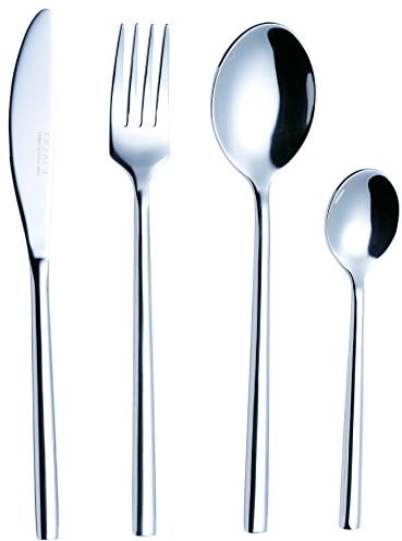 Exzact Couverts Forgés en INOX/Ensemble de Coutellerie en Acier Inoxydable - 24 PIÈCES: 6 x Fourchettes, 6 x Couteaux, 6 x Cuillères, 6 x Cuillère à café (WX963 x 24)