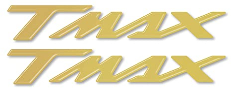 labelbike - 2 3D Adesivi Moto Scooter Scritte Tmax in Resina compatibile con Yamaha TMAX 500-530-560 2001-2021 - Colore Oro Metallizzato