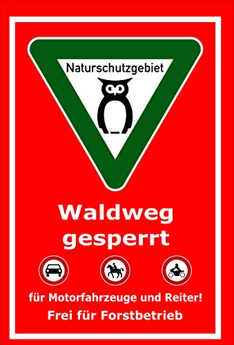 Melis-Folienwerkstatt Schild Naturschutzgebiet Waldweg - 15x10cm - Bohrlöcher - 3mm Aluverbund – 20 VAR S00359-037-D