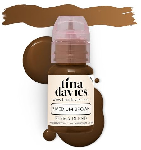Tina Davies Perma Blend Brow Pigment - Medium Brown 1/2oz, Permanent Makeup