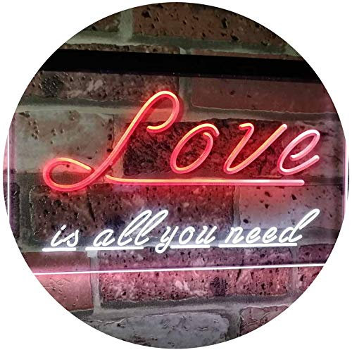 ADVPRO Love is all you need Bedroom Décor Gift Dual Color LED Neon Sign White & Red 400 x 300mm st6s43-i3080-wr