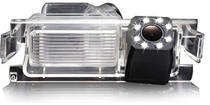 Dynavsal 8 LED Nacht Visionen Kennzeichenleuchte Auto Rückansicht Kamera,170 ° Weitwinkel HD Rückfahrkamera für Kia K2 Rio Pride Hatchback Ceed Picanto Morning/Hyundai Accent Solaris Verna I30 2014