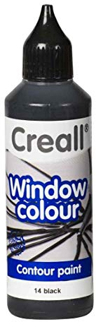 Creall Peinture haut de gamme pour vitres de fenêtre, aussi pour peinture des contours, au choix (contour noir)