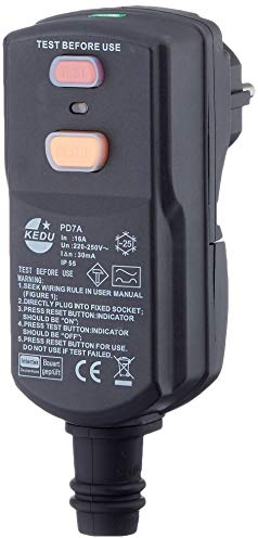 DI-Personenschutzstecker schwarz, für Innenbereich IP55