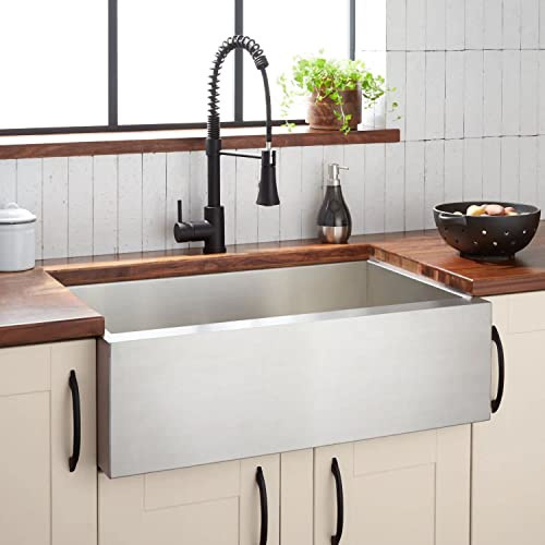 Signature Hardware 447795 Sitka 33 Farmhouse or Undermount Single Basin Stainless Steel Kitchen Sink