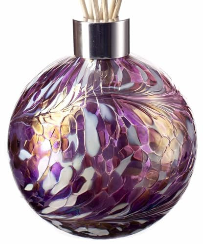 Amelia Art Glass Reed Diffuser Sphere - Violet & White