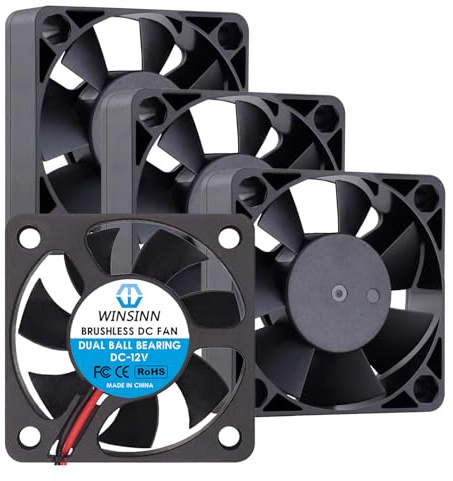 WINSINN 50mm 12V Lüfter - Dual-Kugellager 6500 RPM 5015 Kühventilator Ersatz für 3D-Drucker/PC/Elektronik, 30cm Kabel mit XH2.54-2PIN, Bürstenlos 50x15mm (4 Stück)