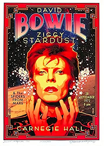 ASHER LS-137 Vintage-Poster, Band David Bowie Ziggy Stardust Rock & Roll, Konzert, Werbung, mattes Poster, rahmenloses Geschenk, 28 x 43 cm