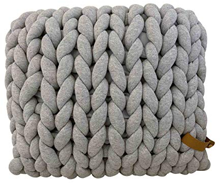 Adorist XXL Grobstrick Kissen Cotton Tube, hellgrau meliert