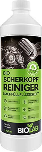 BIOLAB Bio Scherkopfreiniger (1000 ml) Nachfüllflüssigkeit für Clean & Renew, passend für Braun Series, Philips Scherkopf Reinigungskartusche und Rasierer Reinigungsstation