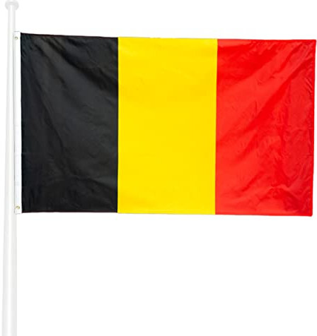 KliKIl Belgien flagge 90x150cm - Belgier Flagge Fahnen Fanartikel Wetterfeste Belgier Nationalflagge mit Messingösen leuchtenden Farben und UV-beständig für den Außenbereich Belgium