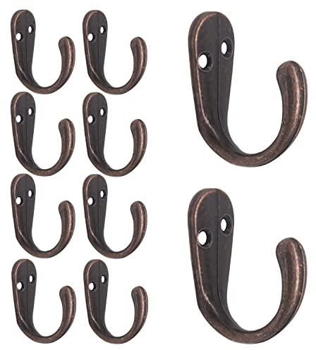 Gutapo 20pcs Copper Single Prong Robe Hook, Hooks for Hanging, Flat Coat Hooks Wall Mounted for Hanging Towel Hooks with 44 Screws for Coats Bag Scarf Key Hat Cup