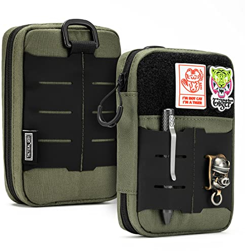 TACTICAL_GEEK Block E2.0 EDC Pouch Kompakte Gürteltasche, Mehrzweck Molle EDC Tasche Gadget Organizer, Mehrzweck Molle Werkzeug Pouch für Multitools, Nylon Alltag Werkzeug Organizer Tasche, Grün