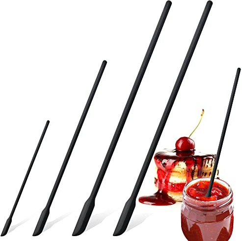 Mini Silicone Spatula, Small Silicone Jar Scraper Spatula for Makeup Narrow Bottle, Heat Resistant BPA Free Long Handle Lotion Stirrer Get Last Drop from Bottles