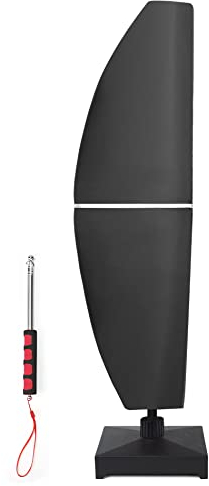 QWORK® Cantilever Parasol Cover with Rod, Heavy Duty Waterproof 420D Oxford Fabric UV Proof Weather Resistant Outdoor Umbrella Cover (280x30/81/45cm)