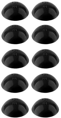 cyclingcolors 10x cache vis avec lèvre étanchéité pour vis cylindrique bombée capuchon protection bouchon meuble, noir 18mm
