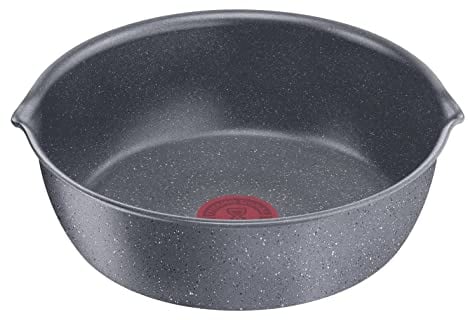 Lagostina Ingenio Mineralis Green Padella Multiuso Ø 26 cm, Padella in Alluminio 100% Riciclato, per Gas, Forno e Induzione, con Indicatore di Cottura, Utilizzabile con Manico Removibile