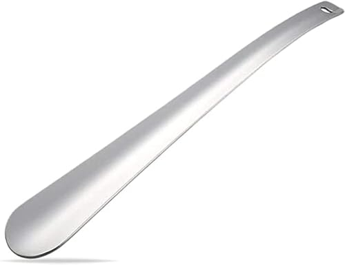 S & S PRODUCTS Long Handled Shoe Horn 30cm Long Metal Stainless Steel Shoehorn Comfort Grip for Easy Slide Boots Shoes Portable Long Shoe Spoon For Men Women With Hanging Hole