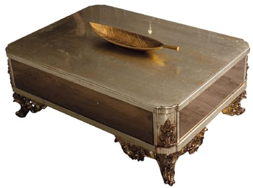 Casa Padrino Luxus Barock Couchtisch Antik Silber/Kupfer/Gold - Verspiegelter Barockstil Wohnzimmertisch - Barockstil Wohnzimmer Möbel - Barock Möbel - Luxus Möbel im Barockstil