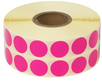 Prolac Markierungspunkte – 4000 Stück Bunte Klebepunkte auf Rolle, 15x15 - Rosa