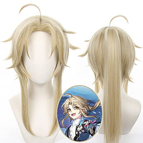 Amine Game Cosplay Perücke Gelber Langer Pferdeschwanz Perücken für Frauen Halloween, Comic Con, Cosplay Show Perücken