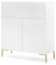 Selsey Kommode Schrank Aufbewahrungsschrank 92 cm 3 Türen 5 Fächer Weiß Goldene Beine Lammelo