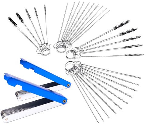 OXCANO Set di 4 pulitori per carburatore a getto di carbonio, 2 pezzi da 13 punte per torcia e 2 pezzi da 10 aghi 5 spazzole kit di strumenti di pulizia per ATV saldatore moto