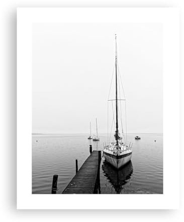 ARTTOR Affiche Decoration Murale Moderne Poster sans Cadre 40x50cm Voilier Port Lac Deco Affiches Murales Wall Art Design Tableau Decoration Salon Chambre Cuisine Decor P2XPA40x50-6049