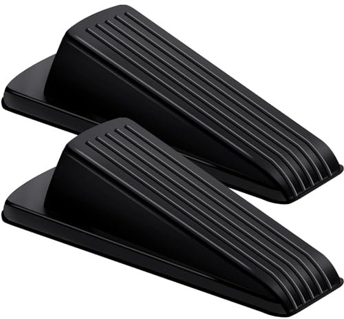 Lot de 2 butées de porte pour bas de porte au sol, cales en caoutchouc de qualité supérieure, butées de porte pour bas de porte sur le carrelage, le béton, le plancher en bois, les espaces de porte