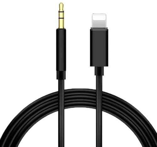 Rydkas Cable auxiliar para iPhone, 1 m Cable de audio para Lightning Jack de 3,5 mm Adaptador de auriculares para iPhone 14/13/12/11, utilizado para radio de coche, altavoces, auriculares