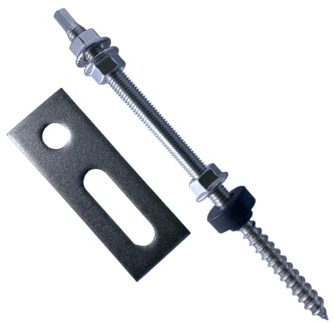 Stockschrauben M10 x 250mm mit EPDM & Adapterplatte vormontiert Edelstahl V2A A2 höhenverstellbar, für Photovoltaik- Solarbefestigung | norm-genau®