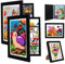 Kinder-Kunstrahmen – Kunstrahmen für Kinder, austauschbar, schwarze Kinder-Kunstrahmen, Frontöffnung, für 150 x 32 cm große Kunstwerke für Kinder, Kunst-Bilderrahmen mit Stauraum für Präsentationen, 3