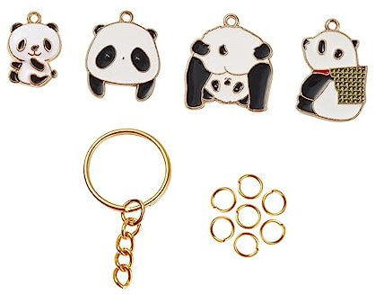 STOBOK Panda Schlüsselanhänger Mit Süßem Design Für Schmuck Und Bastelarbeiten Langlebig Und Zubehör Für Handtaschen Und Kreative Projekte