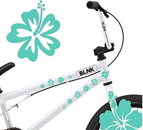 Rakelfix 30 Hibiskus Aufkleber Mint Fahrrad Autotattoo Bike Fahhradaufkleber Tattoo Set im Mix Sticker Blumen Blüte Blume Blümchen