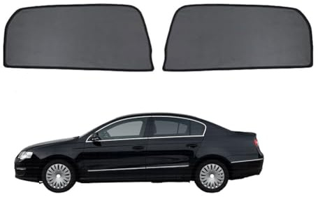 NERHWIVS Sonnenschutz für Seitenscheiben Auto Magnetisch Vorhang für Passat B6 Sedan 2005-2010 UV Schutz Fenster Sonnenblende Zubehör für Baby Kinder Haustiere Schwarz,2pcs- Rear Door