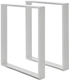 Azaly Home 2 Patas para Mesa Escritorio, Patas para mesas de Comedor con Tornillos incluidos, Patas para mesas de salón, Patas metálicas para mesas de Madera, DIY (Blanco, 80 x 72 cm (Ancho x Alto))