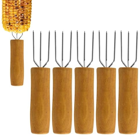 Maiskolbengabel,Maiskolbenhalter für Grill,Metallkochgabel Wachssieß,Maiskolben-Grill-Gadgets für Strandgrill, Camping-Reisen