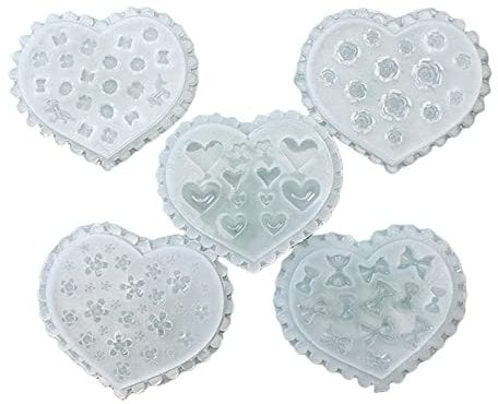 Montesy 5pieces 3D Silicone Nail Art Decortive Mold Nail Art Making Tools Mould