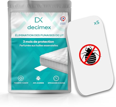 DECIMEX - Elimina Chinches de Cama Ácaros Pulgas y Parásitos | Prevención y Tratamiento Eficaz Especial Hogar y Ropa de Cama | Resultados Rápidos y Duraderos | Fabricado en Europa X5