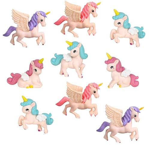 SYKYCTCY 6 Pack Flying Resin Horse Cake Toppers Animals Cake Picks Fairy Garden Accessories for DIY Moss Landscape Dollhouse Birthday Cake Decorations Party Supplies