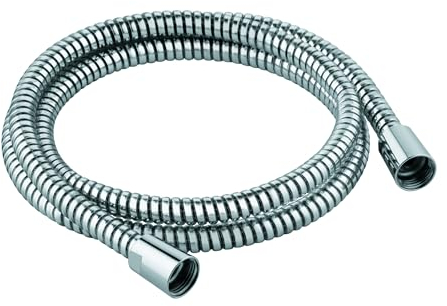 KLUDI-X1 Universal Duschschlauch 1,60 m, flexibler Brauseschlauch mit doppeltem Verdrehschutz, knickfest, Standard Anschluss, kunststoffummantelt mit Metalleffekt