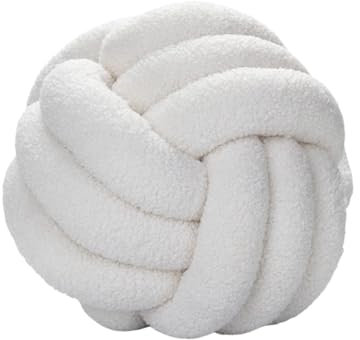 Knotenkissen, rund, 28cm, Lammwolle, Knoten, Ballkissen, Heimdekoration, Kissen, handgefertigt, geknotet, für Couch, Bett, Auto, Büro