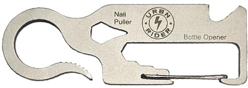 URBNRIDER® Edelstahl 11-in1 Multitool mit Einkaufswagenlöser für alle Einkaufswagen Schlüsselanhänger Einkaufswagenchip abziehbar